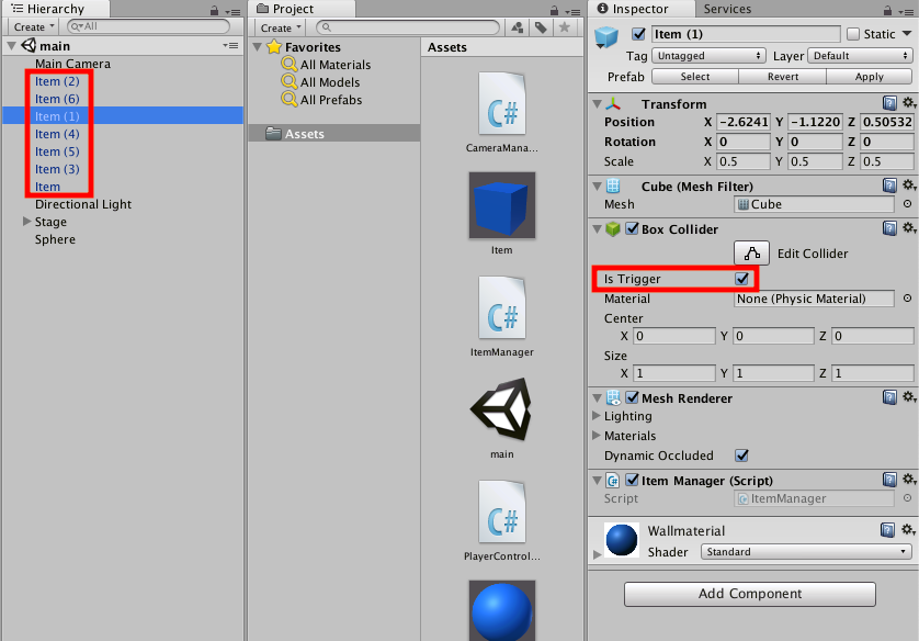 Unity3d日本語チュートリアル 玉転がしの作り方 第13回 アイテムの取得 前編 もぎブログ